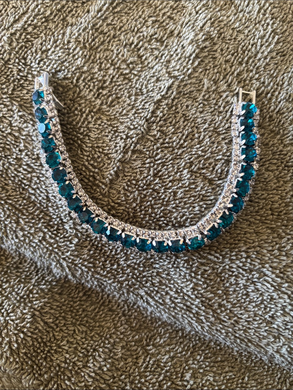 Teal Crystal Tennis Bracelet - Women Jewelry
